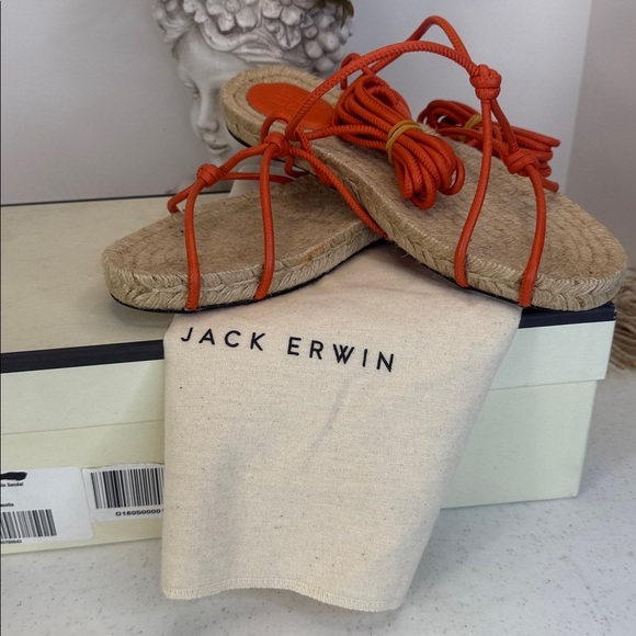 Jack Erwin x Olivia Lopez espadrille sandals. Orange Sz 9 - Picture 10 of 12